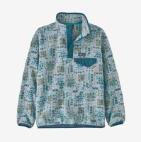 Patagonia Kid's Light-Weight Synchilla Snap-T Pullover XL Wandering Woods: Steam Blue