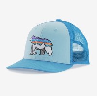 Patagonia Kid's Trucker Hat  Illustrated Fitz Bear: Fin Blue