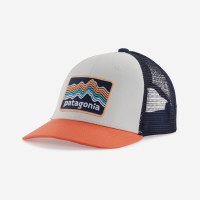 Patagonia Kids Trucker Hat Kids Ridge Rise Stripe: Coho Coral