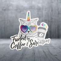 Sticker Pack Fueled By Coffee & Sarcasm Decal Large