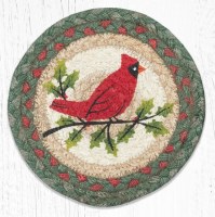 Earth Rugs Holly Cardinal Big Coaster 7"