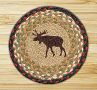 Earth Rugs Moose Round Printed Trivet 10"