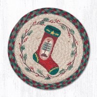 Earth Rugs Feather Tree Stocking Trivet 10" Green