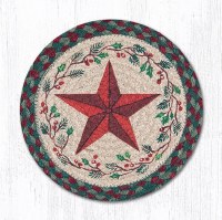Earth Rugs Holiday Barn Star Trivet 10" Green