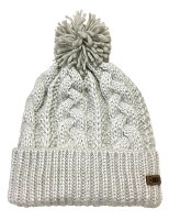 Broner Shimmer Cable Knit Pom Hat  Silver