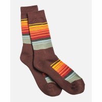 McCubbin/Fox River National Park Stripe Crew Socks Medium Great Smokey Mountain Brown