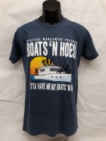 T Line Boats N Hoes Tee S Heather Navy