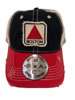 The Boston Sports Apparel Landmark Classic Boston Citgo Trucker Hat OS RD/NVY