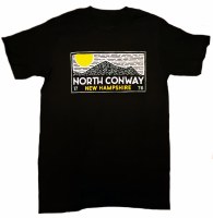 Brew City North Conway NH Wood Block Print T-Shirt XL Black