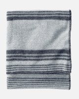 Pendleton Eco-Wise Washable Wool Plaid/Stripe Queen Blanket 96"x90" Irving Stripe Grey