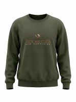 Cowichan Embroidery New Hampshire Moose Embroidered Crewneck S Military Green