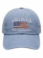 Royal Resortwear America's 250th Anniversary Embroidered Ball Cap OS WC2010 Stone Blue