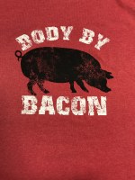 Pacific Art Body By Bacon Short-Sleeve T-Shirt SM Heather Red