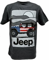 Jeep Flag Wrap USA T-Shirt S Dark Heather