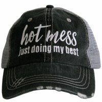 KATYDID Hot Mess Just Trying My Best Women's Trucker Hat One Size Grey