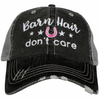 KATYDID Barn Hair Don't Care Stars Women's Trucker Cap One Size Grey/Pink