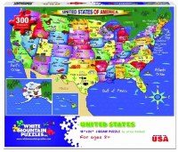 White Mountain Puzzles United States Map Puzzle 300 Pieces Kids