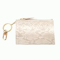 Joy Susan Keychain Cardholder  Pearl White Python