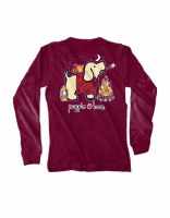 Puppie Love Camping Pup YTH L/S YS Maroon