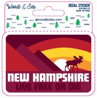 Woods & Sea New Hampshire Moose & Mountain Decal