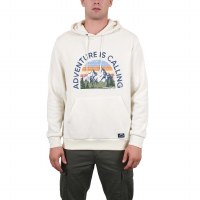 Mountain & Isles Brooks Graphic Hoodie -Adventure is Calling M Oatmeal Heather