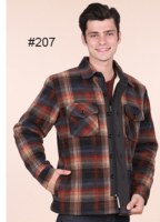 Maxxsell Apparel Sherpa Lined Flannel Shirt Jacket M Brown/Blue