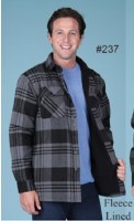 Maxxsell Apparel Fleece Lined Flannel Shirt Jacket M Black/Gray