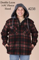 Maxxsell Apparel Hooded & Sherpa Lined Flannel Shirt Jacket M Red/Black