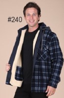 Maxxsell Apparel Hooded & Sherpa Lined Flannel Shirt Jacket M Iron Blue