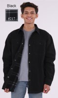 Maxxsell Apparel Flannel Lined Cotton Shirt Jacket M Black