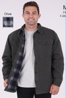 Maxxsell Apparel Flannel Lined Cotton Shirt Jacket M Olive