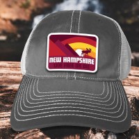 Woods & Sea New Hampshire Moose & Mountain Trucker Cap One Size