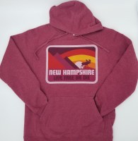 Woods & Sea New Hampshire Moose & Mountain Hoodie Small Red