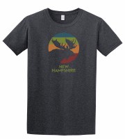 Woods & Sea New Hampshire Circle Moose S/S Tee S Dark Heather