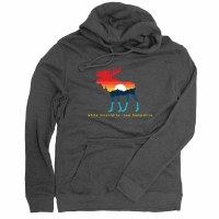 Duck Co. Mountain Moose Lightweight Hoodie Small Heather Charcoal