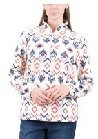 Mountain & Isles Aspen 1/4 Zip Fleece S Eggshell Tribal