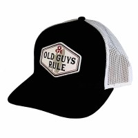 Old Guys Rule Hex Badge Hat  Black/White