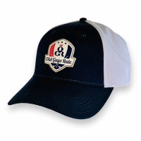 Old Guys Rule Golf Crest Hat  Navy/White