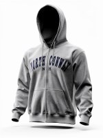 Luba Designs Nantucket Fleece Embroidered Full Zip Hoodie S Salt & Pepper