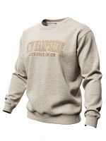 Luba Designs Nantucket Fleece Embroidered Crewneck Sweatshirt 2XL Oatmeal