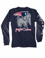 Puppie Love Mascot Pup Adult L/S Tee S Navy