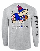 Puppie Love Blue, Red and White Mascot Pup L/S Tee 2XL Sport Grey