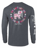 Puppie Love You Can't Buy Love Pup Adult Long Sleeve S Dark Heather