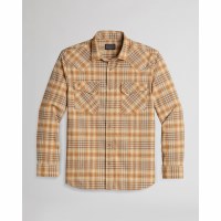 Pendleton Wyatt Snap-Front Cotton Shirt XL Tan/Blue