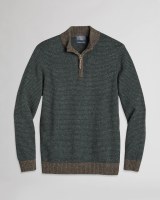 Pendleton Men's Shetland 1/4 Zip Sweater MD Brown and Deep Green