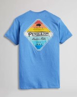 Pendleton Diamond Stripes Graphic T-Shirt SM Electic Blue Heather