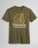 Pendleton Ombre Logo T-Shirt MD Military Green