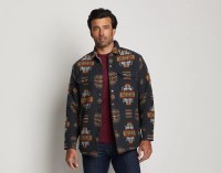 Pendleton Men's Doublesoft Fleece-Lined Shirt Jacket LG Chief Joseph Navy