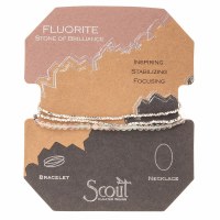 Scout Currated Wears Delicate Stone Wrap Bracelet/Necklace SDW Fluorite/Silver