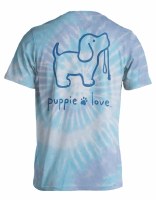 Puppie Love Tie Dye Pup Short Sleeve Adult Tee M Wildflower